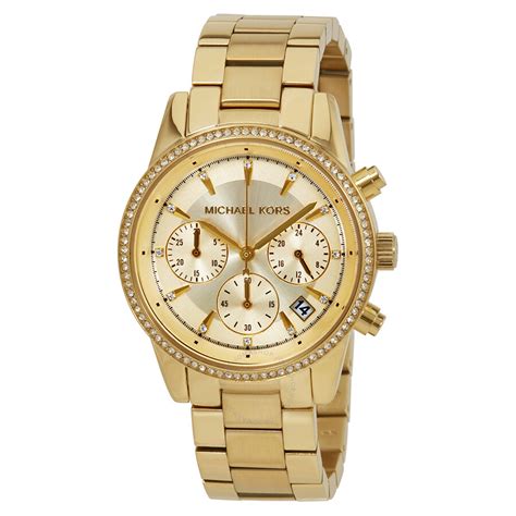 gold women michael kors watch|michael kors chronograph gold.